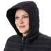  Ladies' Lightweight Fixed Hood Down Jacket, Black, 2X