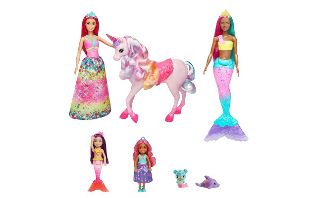  Dreamtopia 4 Fantasy Dolls and 3 Animal Friends, Fairytale Princess Set