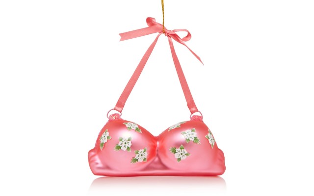 Bloomingdale’s Glass Pink Bikini Ornament