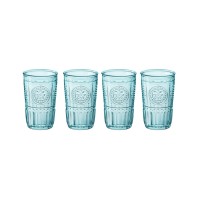 Bormioli Rocco Light Blue Romantic Water Glasses, Set of 4