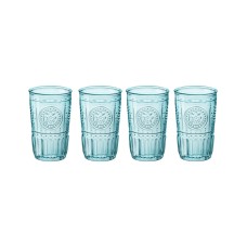 Bormioli Rocco Light Blue Romantic Water Glasses, Set of 4