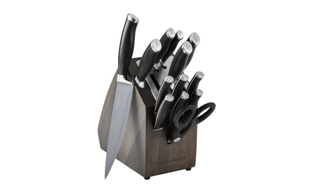  Contemporary Non-Stick Cutlery SharpIN 14-piece Knife Block Set