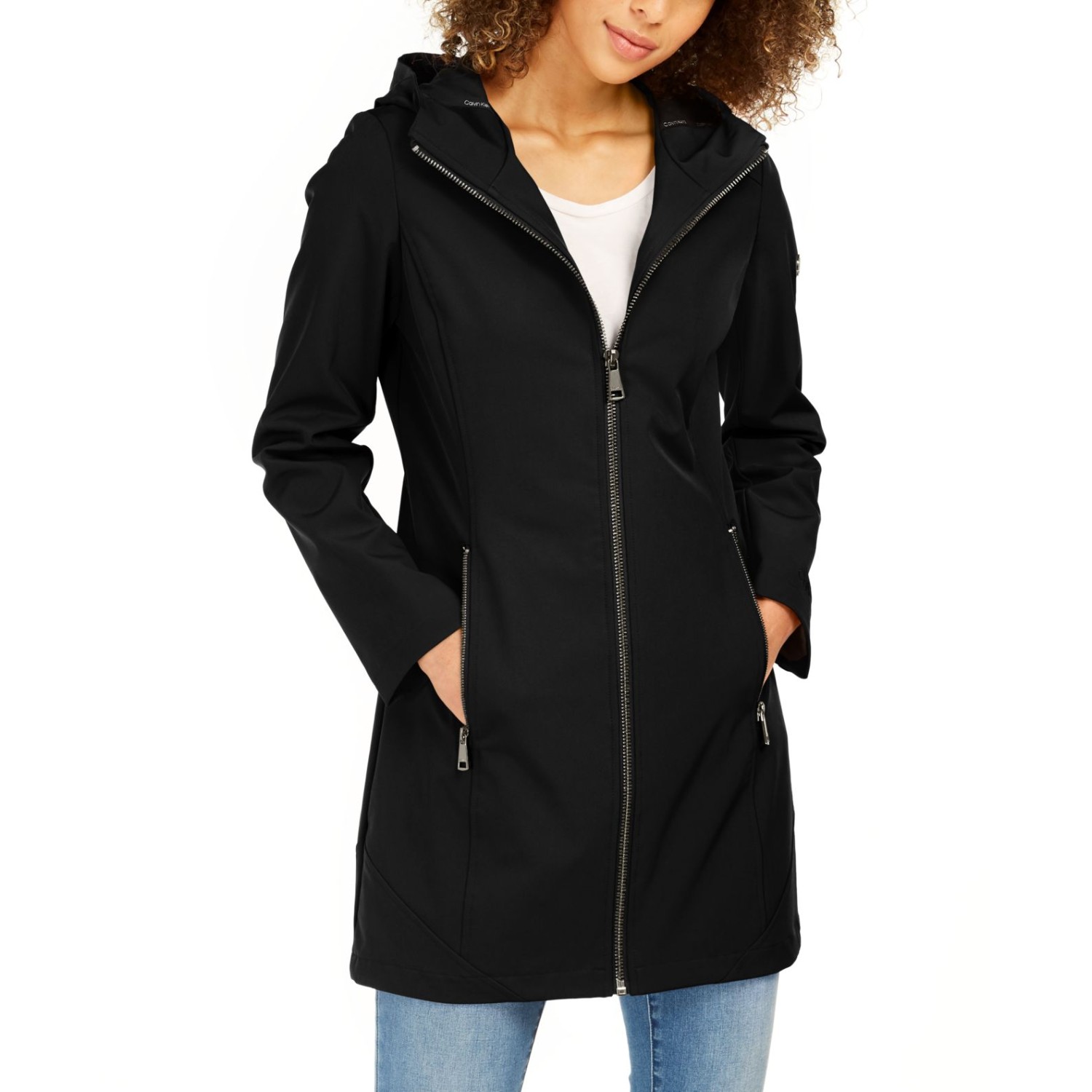 calvin klein hooded raincoat