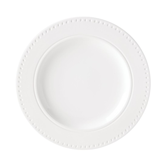 Cannon Street Cream Dinner Plate by , White