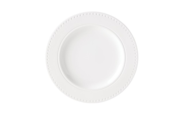 Cannon Street Cream Dinner Plate by , White