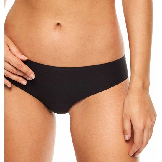  Women’s Soft Stretch Seamless Bikini Underwear 2643 (Black, One Size)