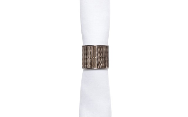  Bamboo Stainless Steel Napkin Ring Dune Wide 1.5″