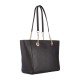  Women’s Pebbled Turnlock Chain Tote Handbag 27 Li/Black One Size
