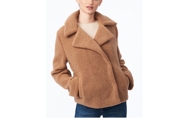  Juniors' Faux-Fur Teddy Coat, Brown, XL