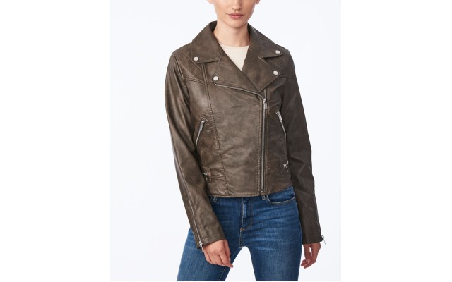 Juniors’ Faux-Leather Moto Jacket