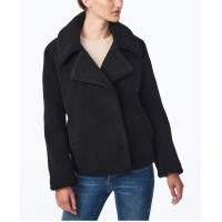 Collection B Juniors’ Faux-Fur Teddy Coat, Black, XS