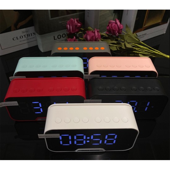 Digital Alarm Clock Radio: 5.5” Large LED Display with 3 Brightness Dimmer, Dual Alarms, FM Radio, Bluetooth Speaker Clock for Home Bedside Bedroom, Black