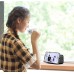 Digital Alarm Clock Radio: 5.5” Large LED Display with 3 Brightness Dimmer, Dual Alarms, FM Radio, Bluetooth Speaker Clock for Home Bedside Bedroom, Black