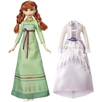 Disney Frozen Arendelle Fashions Anna Fashion Doll with 2 Outfits, Green Nightgown & White Dress Inspired by The Frozen 2 Movie
