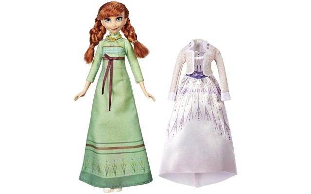  Frozen Arendelle Fashions Anna Fashion Doll with 2 Outfits, Green Nightgown & White Dress Inspired by The Frozen 2 Movie