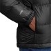  Men’s Secure Zip Hand Pockets Hooded Down Jacket, Black, Large