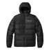  Men’s Secure Zip Hand Pockets Hooded Down Jacket, Black, Large