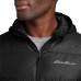  Men’s Secure Zip Hand Pockets Hooded Down Jacket, Black, Large