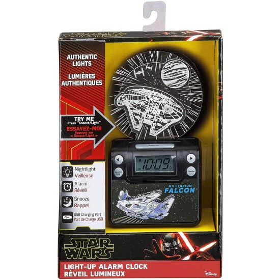  Star Wars Episode Light Up Alarm Clock with USB Charging