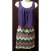  Chevron Women Dress Mint/Multi Size MEDIUM