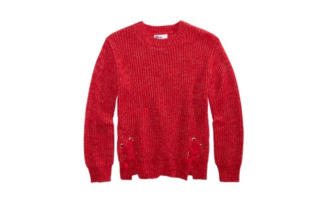  Big Girls Lace Up Side Sweater