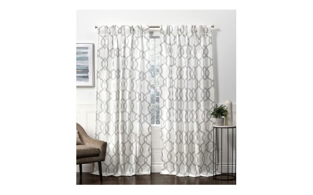  Curtains Kochi Linen Blend Pinch Pleat Curtain Panel Pair 27″ x 96″