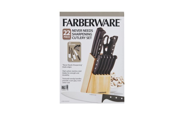  High-Carbon Stainless Steel Never Needs Sharpening Cutlery Set, 22-Pc.