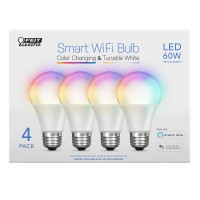 Feit Electric Wi-Fi A19 800 Lumens Smart Bulbs, 4-pack