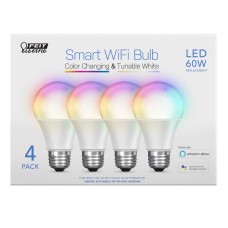 Feit Electric Wi-Fi A19 800 Lumens Smart Bulbs, 4-pack