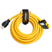 FIRMAN 25’ Heavy Duty Power Cord Generator L14-30P to 4 x 5-20R with Storage Strap