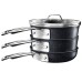  Stainless-Steel Diamond Pro Stackmaster 10-Piece Space-saving Cookware Set