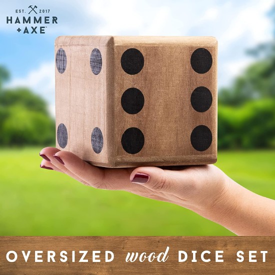 Hammer + Axe Oversized Wood Dice Set