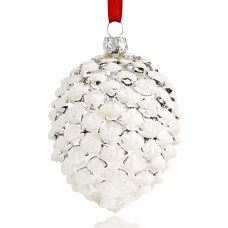Holiday Lane Silver and White Pinecone Ornament