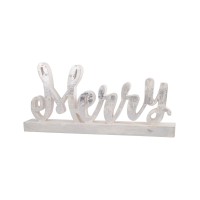Home Essentials Holiday Merry Sign Silver