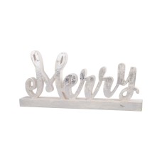 Home Essentials Holiday Merry Sign Silver