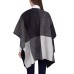  Ladies' Reversible Wrap with High Pile Fleece, Gray