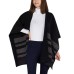  Ladies' Reversible Wrap with High Pile Fleece, Black