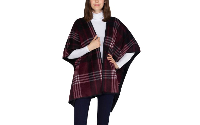  Ladies' Reversible Wrap with High Pile Fleece, Red