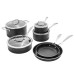 J.A.  International 10-piece Capri Textured Granitium Nonstick Cookware Set, Black