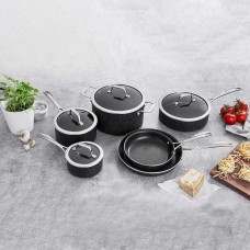 J.A. Henckels International 10-piece Capri Textured Granitium Nonstick Cookware Set, Black