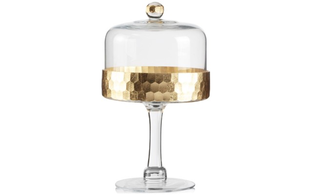  Gold Pedestal Plate with Dome