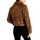  Juniors' Faux-Fur Leopard-Print Moto Jacket, Brown, S