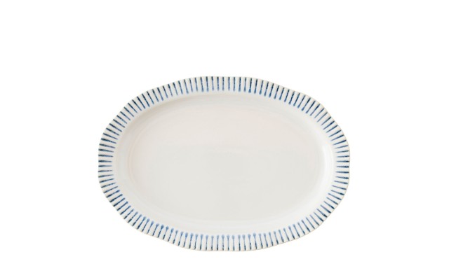  Sitio Stripe Indigo 17″ Serving Platter