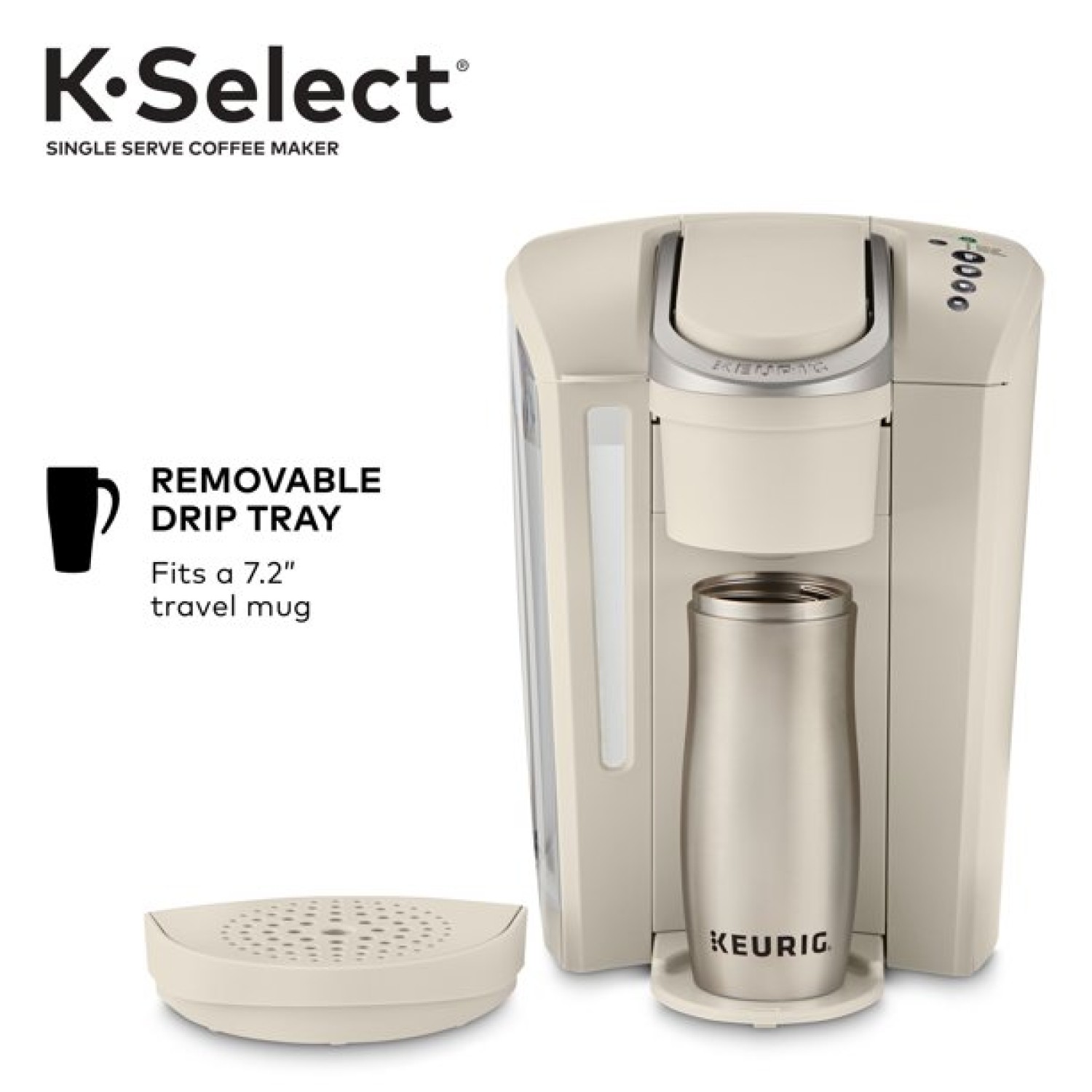 Keurig K Select Single Serve K Cup Pod Coffee Maker With Strength Control Sandstone 1771