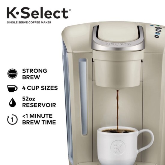  K-Select Single-Serve K-Cup Pod Coffee Maker with Strength Control, Sandstone