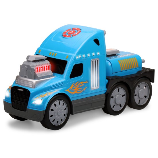  Freightliner License-Turbo Engine Road Rockers Light and Sound Motorized Vehicle Toy, Blue