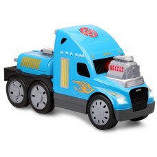 Kid Galaxy Freightliner License-Turbo Engine Road Rockers Light and Sound Motorized Vehicle Toy, Blue