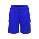  Boys Casual Beach Cargo Shorts – Soft Cotton, Pull-On/Drawstring Closure, Two Pockets, Blue, 8