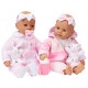  Two 18” Baby Dolls with Outfits and Headband Baby Emma and Allie Twin Dolls Set