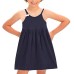  Toddler Baby Girls Striped Peruvian Cotton Dress – Strappy, Long Skirt, Midnight, 2